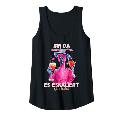 Damen Flamingo Bin da kann losgehen und es eskaliert eh wieder Tank Top Damen Flamingo Bin da kann losgehen und es eskaliert eh wieder Tank Top von Flamingo Partykostüm für Mädelsabend
