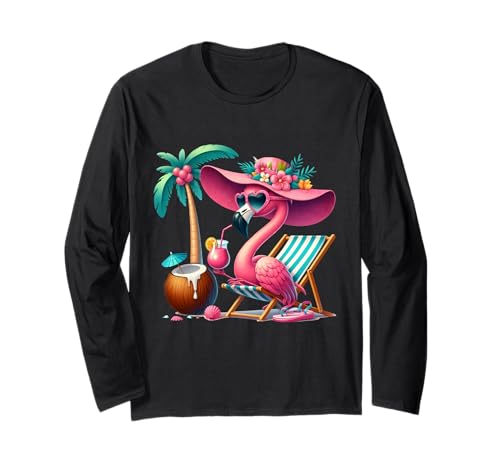 Flamingo Rosa Palme Tropischer Strand Sommer Urlaub Frauen Langarmshirt Flamingo Rosa Palme Tropischer Strand Sommer Urlaub Frauen Langarmshirt von Flamingo Pink Palm Tree Beach Summer Vacation Tees