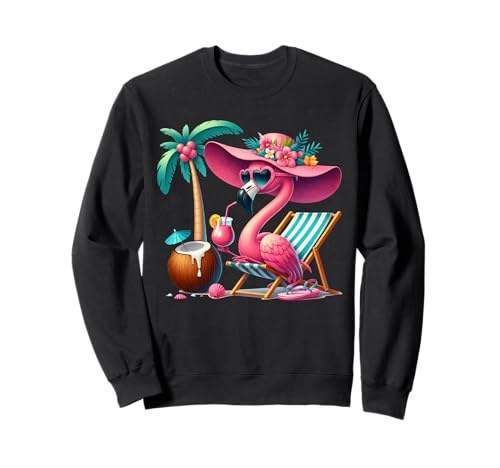 Flamingo Rosa Palme Tropischer Strand Sommer Urlaub Frauen Sweatshirt Flamingo Rosa Palme Tropischer Strand Sommer Urlaub Frauen Sweatshirt von Flamingo Pink Palm Tree Beach Summer Vacation Tees