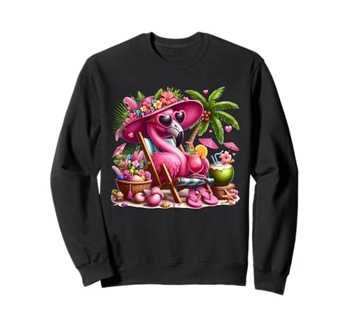 Flamingo Rosa Palme Tropischer Strand Sommer Urlaub Frauen Sweatshirt Flamingo Rosa Palme Tropischer Strand Sommer Urlaub Frauen Sweatshirt von Flamingo Pink Palm Tree Beach Summer Vacation Tees