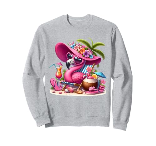 Flamingo Rosa Palme Tropischer Strand Sommer Urlaub Frauen Sweatshirt Flamingo Rosa Palme Tropischer Strand Sommer Urlaub Frauen Sweatshirt von Flamingo Pink Palm Tree Beach Summer Vacation Tees