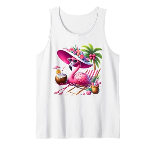 Flamingo Rosa Palme Tropischer Strand Sommer Urlaub Frauen Tank Top von Flamingo Pink Palm Tree Beach Summer Vacation Tees
