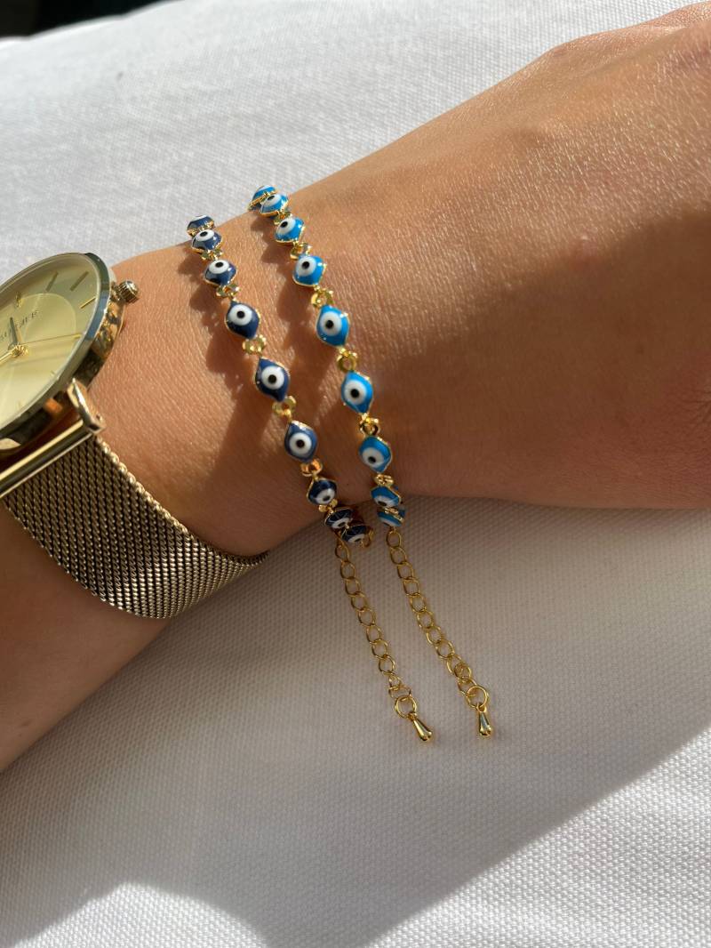 Nazar Auge Armband Mavi Boncuk Bileklik Halskette Gold Nazar Auge Armband Mavi Boncuk Bileklik Halskette Gold von FlamingoJuwelier