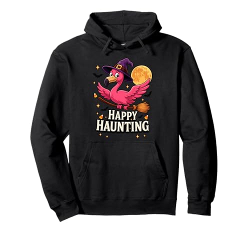 Halloween Pink Flamingo Hexe Happy Haunting Frauen Kinder Mädchen Pullover Hoodie von Flamingoween Funny Spooky Flamingo Lover Costume