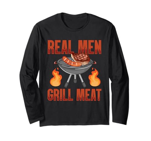 Echte Männer Grillen Fleisch Langarmshirt Echte Männer Grillen Fleisch Langarmshirt von Flammenbeherrschung