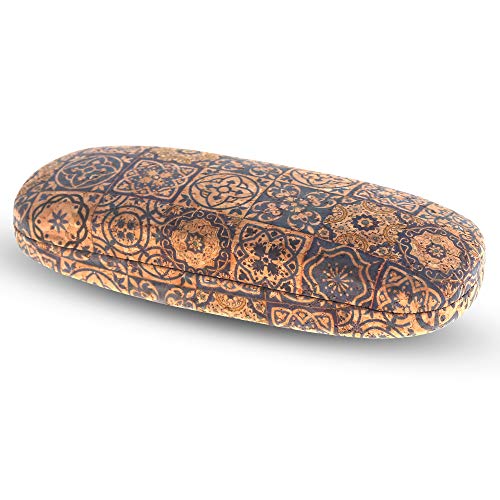 Flanacom Boho Brillenetui Hardcase aus Kork - Designer Damen Brillen-Tasche Brillen-Hülle Hartschale für Sonnenbrille und Lesebrille - Ethno Brillen-Aufbewahrung (Etui 2) von Flanacom