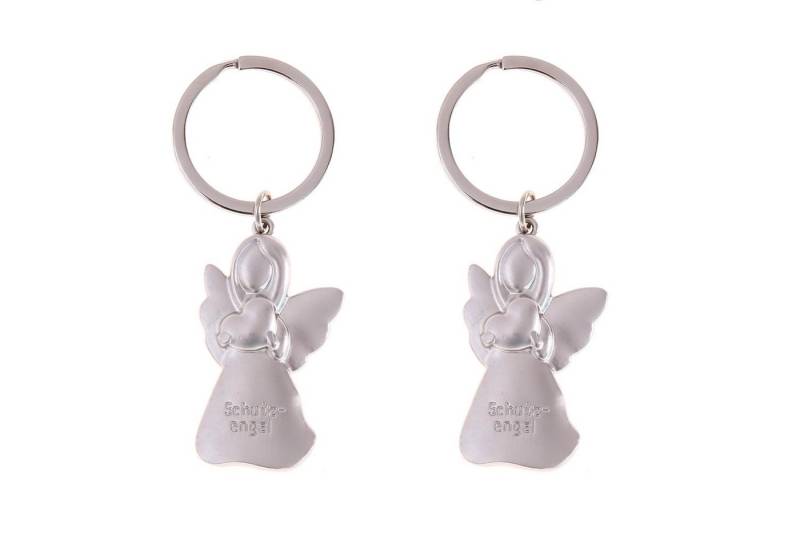 Flanacom Schlüsselanhänger Schlüsselanhänger Schutzengel - Gravur Edelstahl (Doppelpack, 2-tlg), Glücksbringer, Talisman von Flanacom