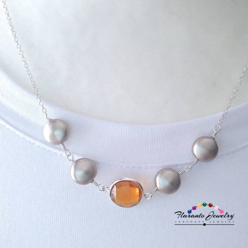 Citrin Kette Halskette, Sterling Silber Quarz Edelstein Citrine Anhänger, November Birthstone, Geschenk Für Sie Citrin Kette Halskette, Sterling Silber Quarz Edelstein Citrine Anhänger, November Birthstone, Geschenk Für Sie von FlarantoJewelry
