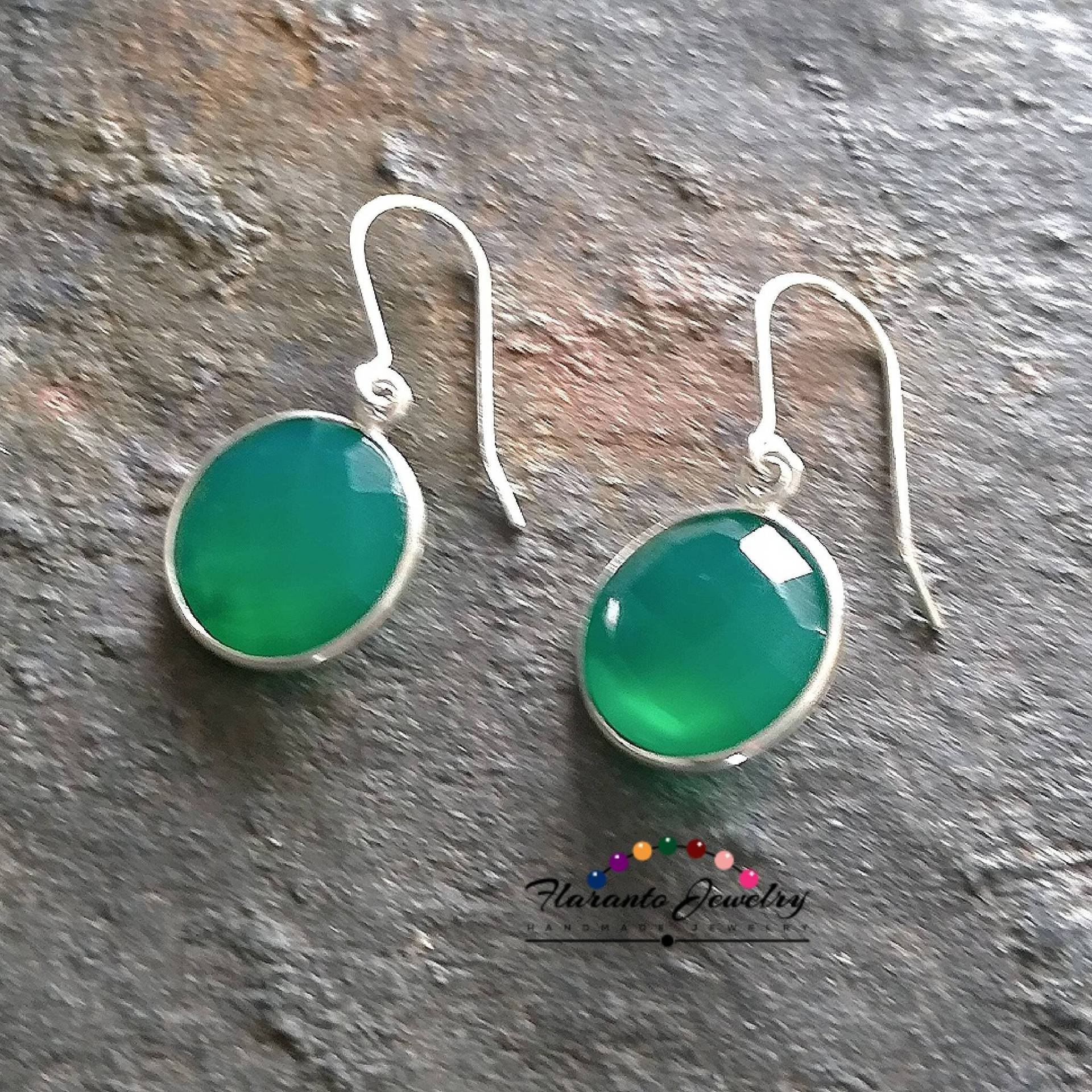 Grüne Onyx Ohrringe, Sterling Silber Edelstein Perlen Kostenloser Inlandsversand, Jeden Tag Geschenk Für Sie von FlarantoJewelry