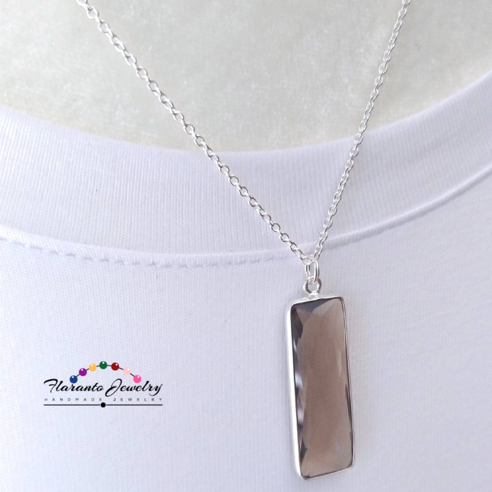 Leichte Rauchige Quarz Kette Halskette, Sterling Silber Edelstein Juni Birthstone, Kostenloser Versand, Geschenk Für Sie von FlarantoJewelry