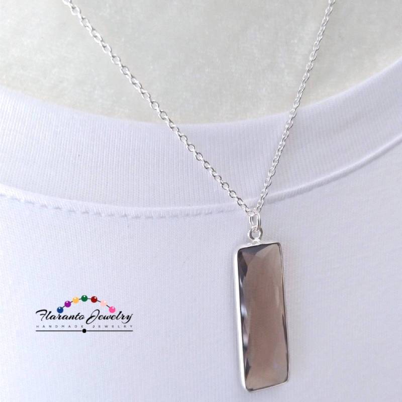 Leichte Rauchige Quarz Kette Halskette, Sterling Silber Edelstein Juni Birthstone, Kostenloser Versand, Geschenk Für Sie Leichte Rauchige Quarz Kette Halskette, Sterling Silber Edelstein Juni Birthstone, Kostenloser Versand, Geschenk Für Sie von FlarantoJewelry