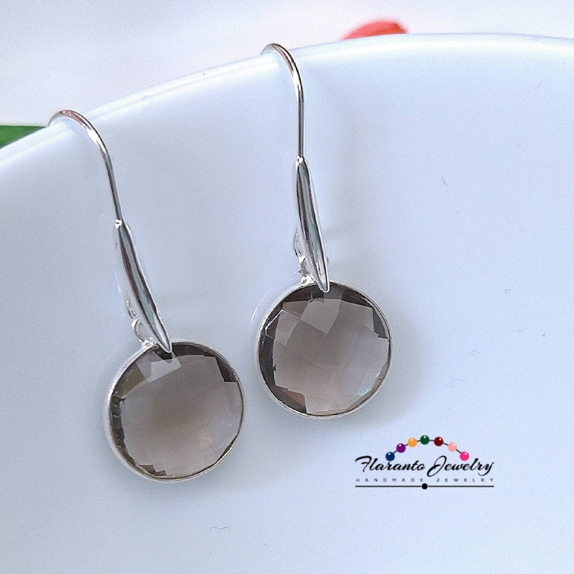 Leichte Rauchige Quarz Ohrringe, Sterling Silber Edelstein Juni Birthstone, Kostenloser Versand, Geschenk Für Sie von FlarantoJewelry