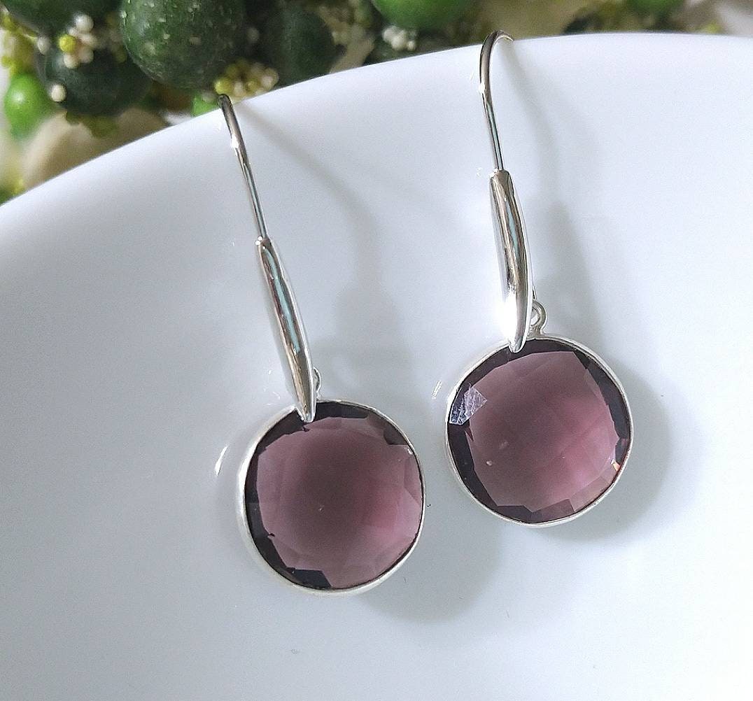 Rosa Amethyst Ohrringe, Sterling Silber Edelstein Februar Birthstone, Juni Kostenloser Versand, Geschenk Für Sie von FlarantoJewelry