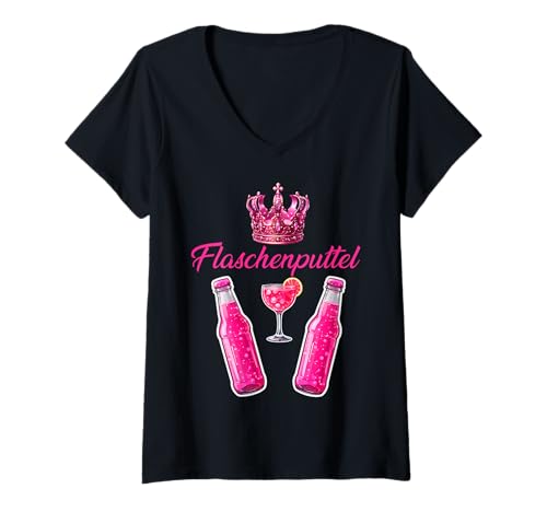 Damen Flaschenputtel JGA Party Karneval Malle Outfit Saufen T-Shirt mit V-Ausschnitt Damen Flaschenputtel JGA Party Karneval Malle Outfit Saufen T-Shirt mit V-Ausschnitt von Flaschenputtel JGA Party Karneval Malle Mallorca