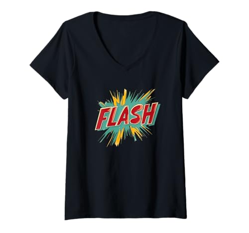 Damen Verschönern Sie Ihren Stil mit einem Flash-Statement T-Shirt mit V-Ausschnitt Damen Verschönern Sie Ihren Stil mit einem Flash-Statement T-Shirt mit V-Ausschnitt von Flash Speech