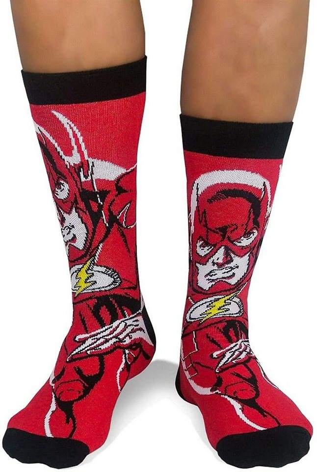 Flash Freizeitsocken THE FLASH Herren Blitz, Doppelpack Herren Jugendliche Socken Set 2 Paar Größe 41-45 von Flash