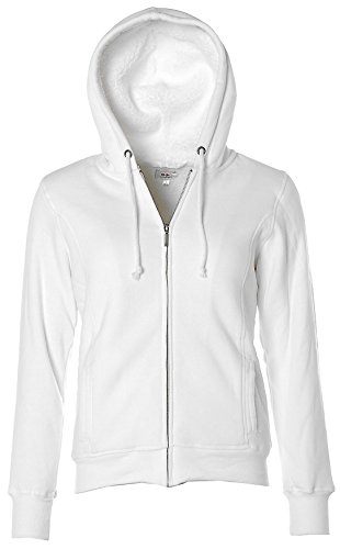 FLASHLIGHTS Damen Sweatjacke Kapuze Hoodie Jacket warm gefüttert Teddyfell Weiß 36/38 von Flashlights