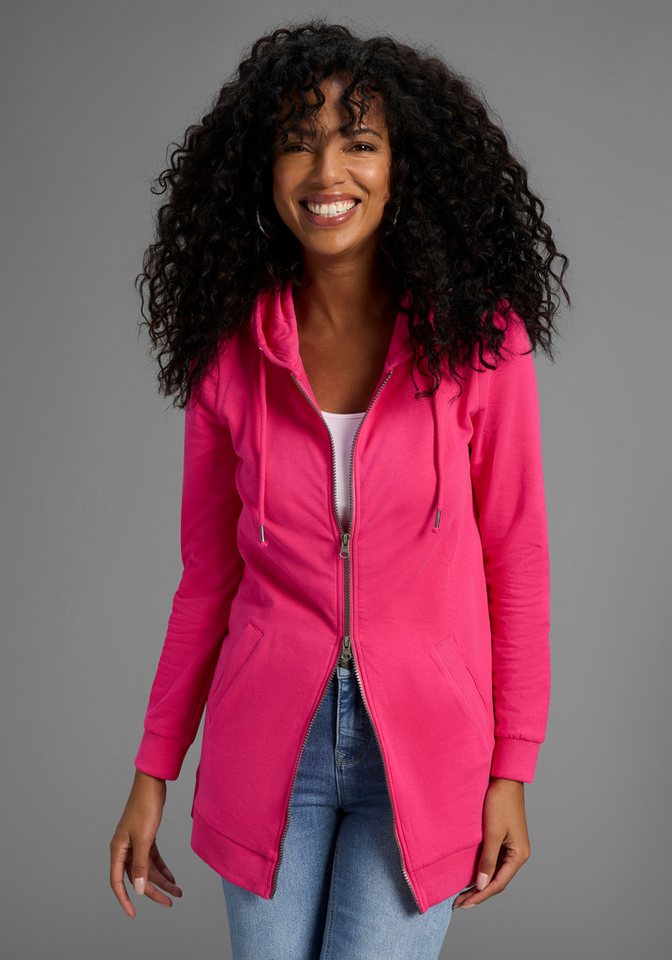 Flashlights Sweatjacke in langer Form mit Zipper von Flashlights