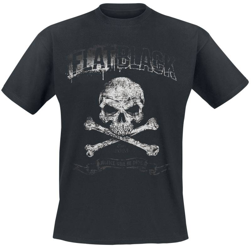 Flat Black T-Shirt - Justice - S bis XL - für Männer - Größe M - schwarz  - Lizenziertes Merchandise! Flat Black T-Shirt - Justice - S bis XL - für Männer - Größe M - schwarz  - Lizenziertes Merchandise! von Flat Black