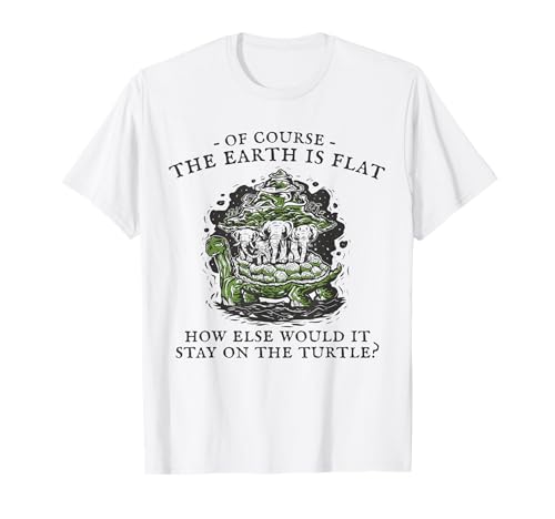 Flat Earth Turtle Elephants World Disc Society Herren Frau T-Shirt Flat Earth Turtle Elephants World Disc Society Herren Frau T-Shirt von Flat Earth Turtle Elephants by Provio