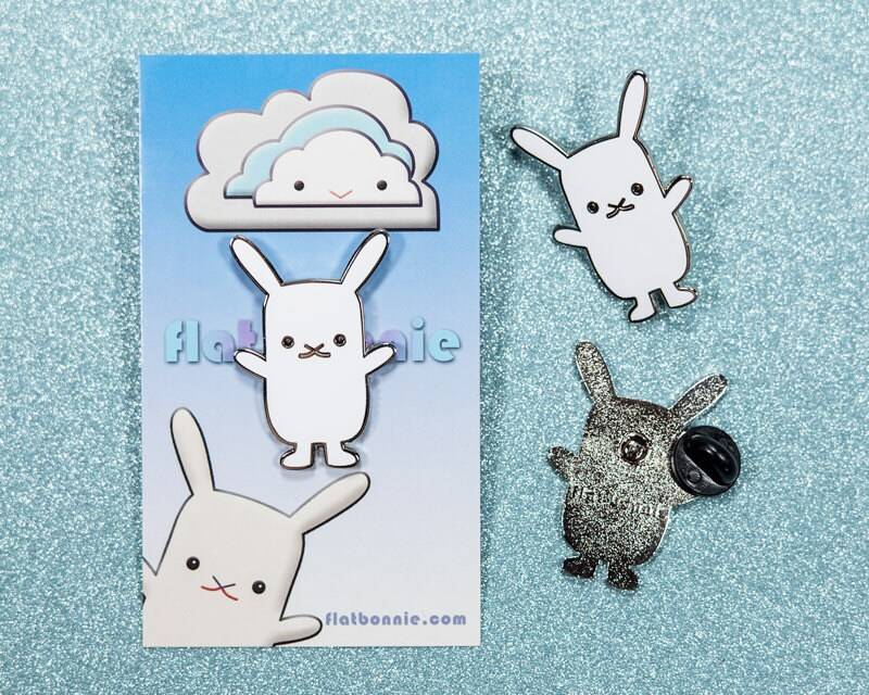 Hase Emaille Pin, Kaninchen-Pin, Rucksack Tier-Liebhaber-Geschenk, Ostern Korb Geschenk, Kawaii Japan Usagi Conejo Lapin Hase, Flache Bonnie von FlatBonnie