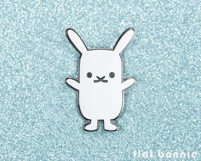 Kaninchen Emaille Pin, Bunny Kawaii Rucksack Stift, Süße Tier-Liebhaber-Geschenk, Harte Jacke Stift Schmuck, Flache Bonnie von FlatBonnie