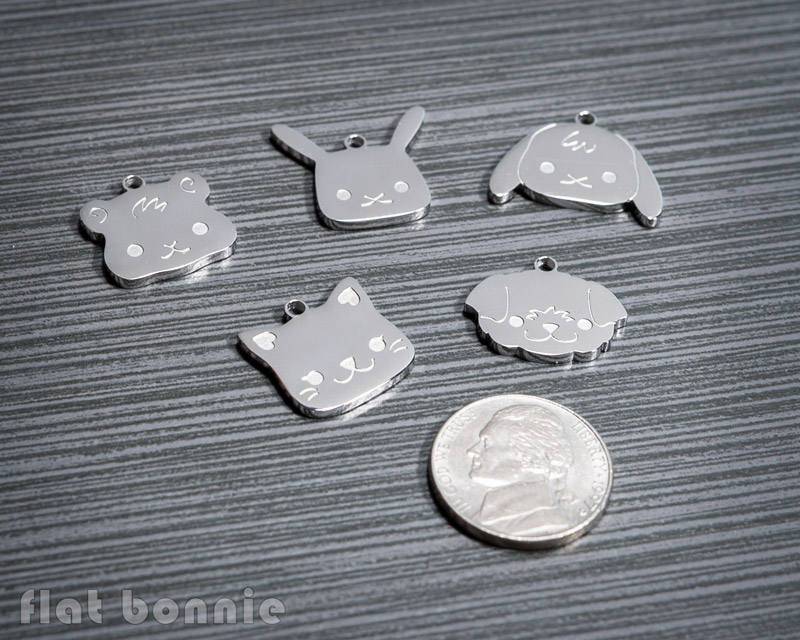 Kawaii Kaninchen Charm Armreif Edelstahlschmuck Häschen von FlatBonnie