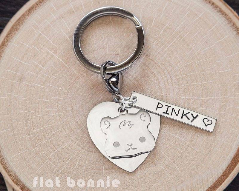 Personalisierter Meerschweinchen Schlüsselanhänger Kawaii Anhänger, Haustier-Denkmal von FlatBonnie