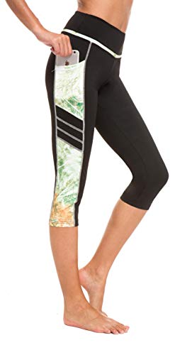 Flatik Sporthose Damen 3/4 Damen Sporthose，Damen Blickdicht Sport Leggings Damen 3/4，Jogginghose Damen 3/4 Fitnesshose Laufende Leggings M von Flatik