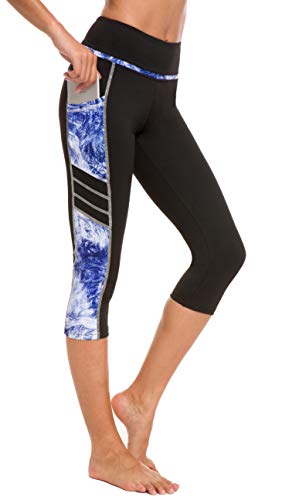 Flatik Sporthose Damen 3/4 Damen Sporthose，Damen Blickdicht Sport Leggings Damen 3/4，Jogginghose Damen 3/4 Fitnesshose Laufende Leggings L von Flatik