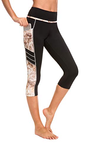 Flatik Sporthose Damen 3/4 Damen Sporthose，Damen Blickdicht Sport Leggings Damen 3/4，Jogginghose Damen 3/4 Fitnesshose Laufende Leggings L von Flatik