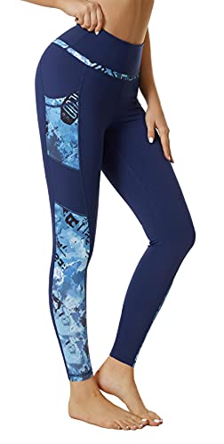 Flatik Sport Leggings Damen,Blickdicht Sport Leggings yogahose Sporthose Leggings mit Taschen L von Flatik