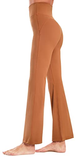 Flatik Damen Schlaghose Yogahose, Bootcut Yogahose Lange Sporthose ，Hohe Taille Flare Fitness Training Hosen Jogginghose L von Flatik