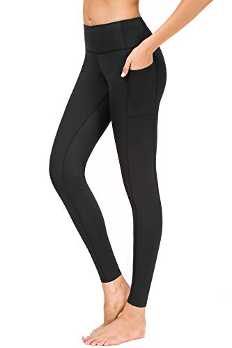 Flatik Damen Strumpfhose Sport Print Yoga Leggings Workout Fitness Running Pants (Schwarz, L) von Flatik