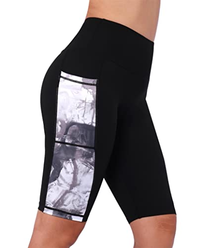 Flatik Damen Yoga Shorts Kurze Sporthose Fitness Shorts Kurze Hose Blickdicht Sport Training Gym Yoga Shorts mit Taschen L von Flatik