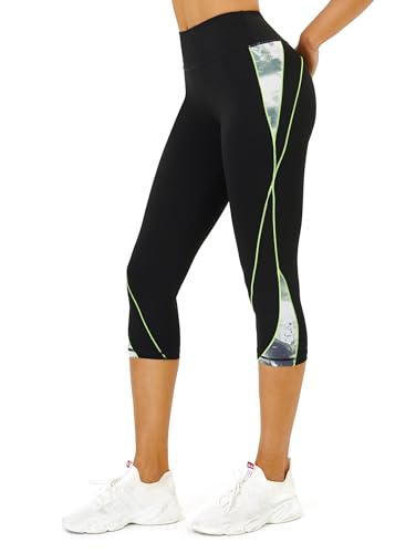 Flatik Laufhose Damen 3/4 Damen Sporthose，Damen Blickdicht Sport Leggings Damen 3/4，Sporthose Damen 3/4 Fitnesshose Laufende Leggings S von Flatik