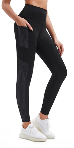 Flatik Leggings Damen mit Taschen，Damen Blickdicht Sport Leggings Damen Fitnesshose Sporthose Laufende Leggings L von Flatik