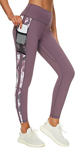 Flatik Leggings Damen mit Taschen，Damen Blickdicht Sport Leggings Damen Fitnesshose Sporthose Laufende Leggings XS von Flatik