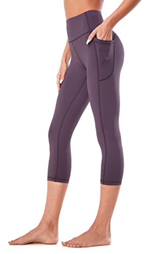 Flatik Sport Leggings Damen，Damen Sporthose High Waist mit Tasche Fitnesshose Blickdicht Gym Capri Leggings L von Flatik