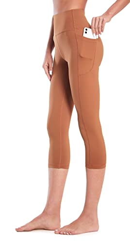 Flatik Sport Leggings Damen，Damen Sporthose High Waist mit Tasche Fitnesshose Blickdicht Gym Capri Leggings L von Flatik