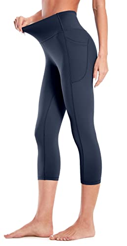 Flatik Sport Leggings Damen，Damen Sporthose High Waist mit Tasche Fitnesshose Blickdicht Gym Capri Leggings XL von Flatik