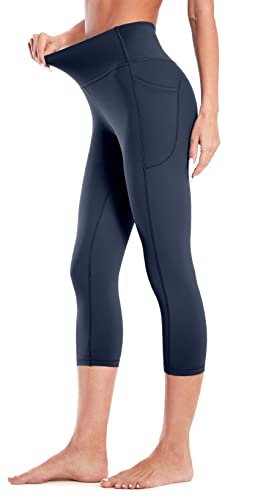 Flatik Sport Leggings Damen，Damen Sporthose High Waist mit Tasche Fitnesshose Blickdicht Gym Capri Leggings XS von Flatik
