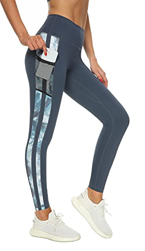 Flatik Sport Leggings Damen Yoga Fitness Hosen Jogginghose Yoga Leggins Damen Hohe Taille mit Taschen XS von Flatik