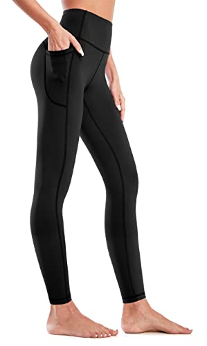 Flatik Sport Leggings Damen mit Taschen，Damen Blickdicht yogahose Sporthose Leggings Fitnesshose Sporthose Training Laufende Leggings L von Flatik