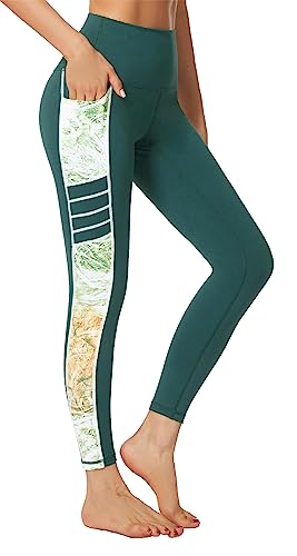 Flatik Sport Leggings Damen mit Taschen，Damen Blickdicht yogahose Sporthose Leggings Fitnesshose Sporthose Training Laufende Leggings M von Flatik