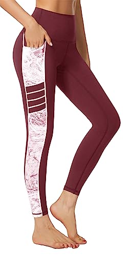 Flatik Sport Leggings Damen mit Taschen，Damen Blickdicht yogahose Sporthose Leggings Fitnesshose Sporthose Training Laufende Leggings XXL von Flatik