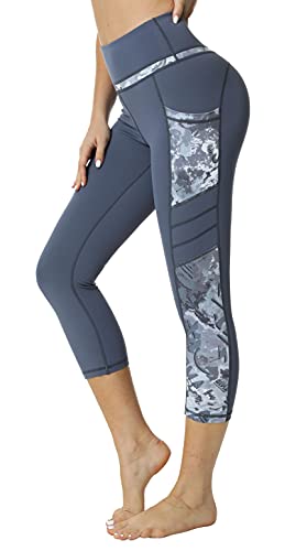 Flatik Sport Leggins für Damen Sporthose mit Tasche Fitnesshose Blickdicht Gym Capri Leggings L von Flatik