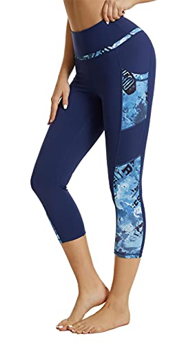 Flatik Sport Leggins für Damen Sporthose mit Tasche Fitnesshose Blickdicht Gym Capri Leggings S von Flatik