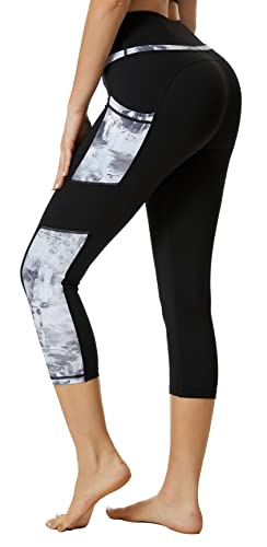 Flatik Sport Leggins für Damen Sporthose mit Tasche Fitnesshose Blickdicht Gym Capri Leggings XS von Flatik