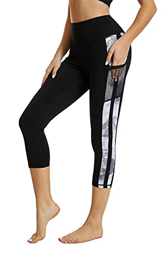 Flatik Sport Leggings Damen 3/4 Sporthose, Blickdicht Laufhose, Yogahose Fitnesshose XXL von Flatik